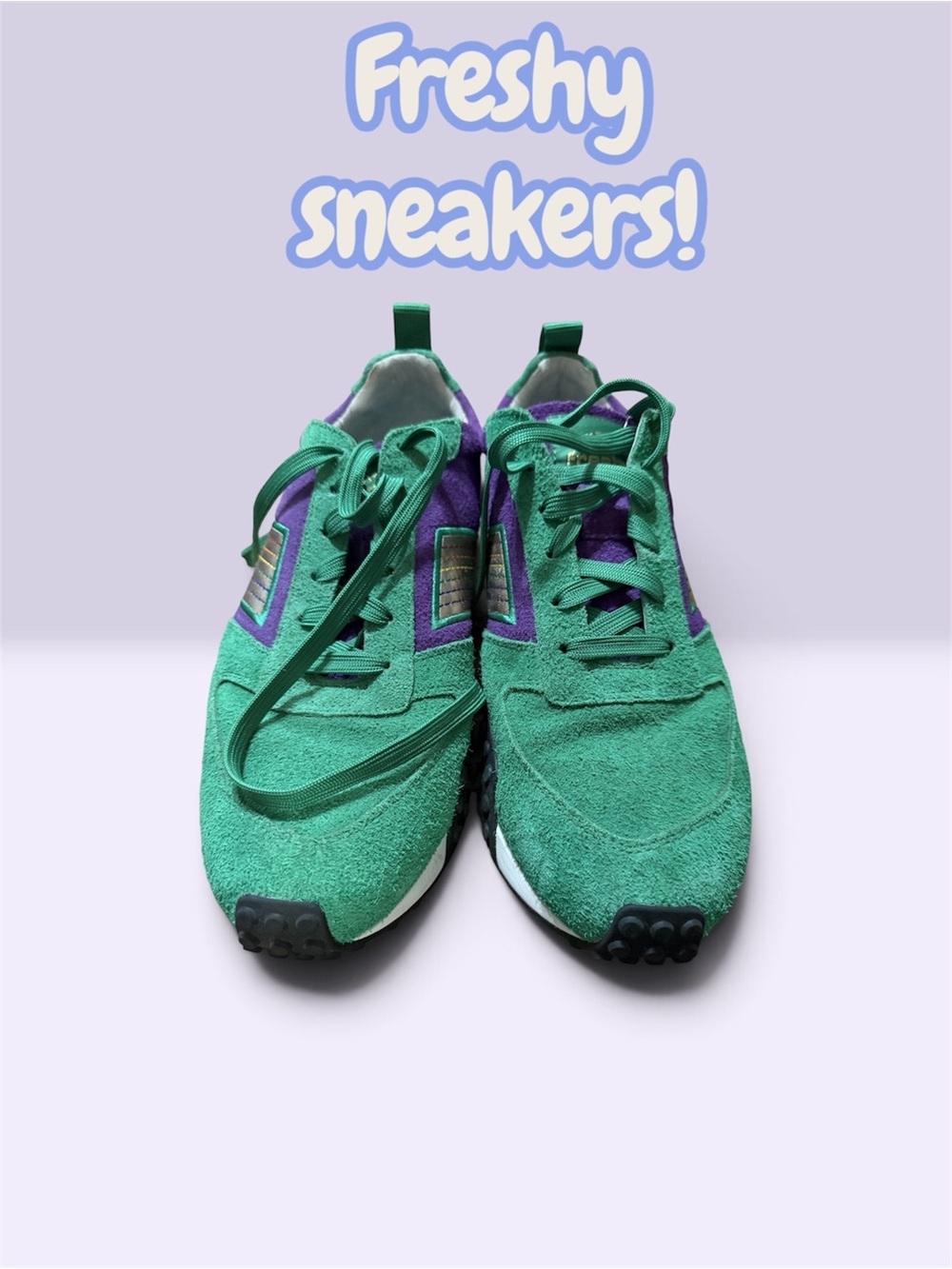Freshly Men's Green and Purple Casual Sneakers